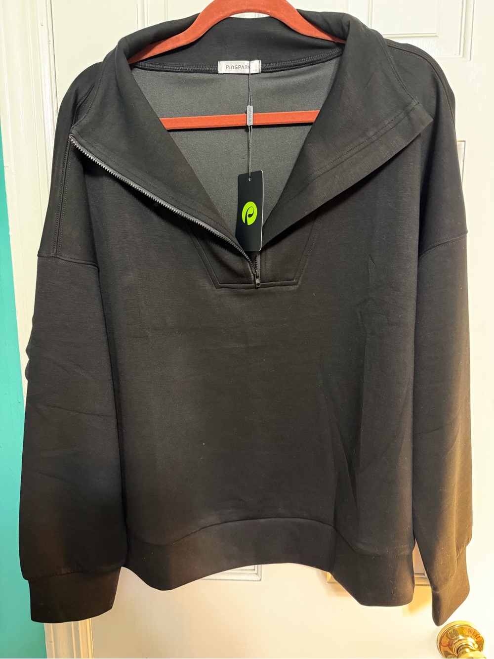 NWT Pinspark Ultra Soft Scuba Quarter-Zip Lounge Set – Black – 2XLP, $25